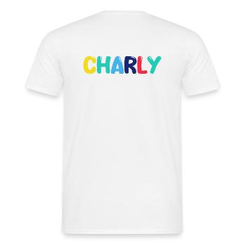 Name - Charly - Men's T-Shirt - white - Back - AI Model Male 178 dark (178cm)