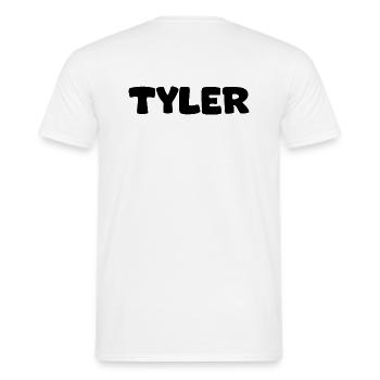 Nom - Tyler - T-shirt homme - blanc - Dos - AI Model Male 178 dark (178cm)