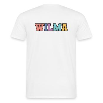 Name - Wilma - Men's T-Shirt - white - Back - AI Model Male 178 dark (178cm)