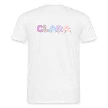 Nom - Clara - T-shirt homme - blanc - Dos - AI Model Male 178 dark (178cm)