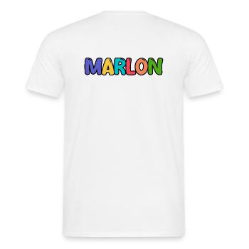 Name - Marlon - Men's T-Shirt - white - Back - AI Model Male 178 dark (178cm)