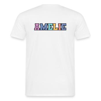 Name - Amelie - Men's T-Shirt - white - Back - AI Model Male 178 dark (178cm)