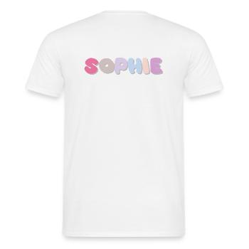 Name - Sophie - Men's T-Shirt - white - Back - AI Model Male 178 dark (178cm)