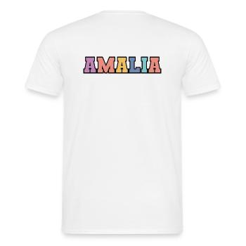 Name - Amalia - Men's T-Shirt - white - Back - AI Model Male 178 dark (178cm)