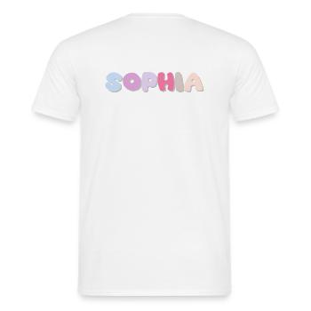 Nom - Sophia - T-shirt homme - blanc - Dos - AI Model Male 178 dark (178cm)