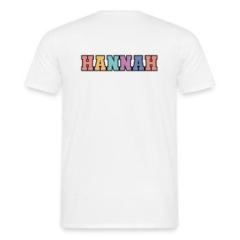 Name - Hannah - Männer T-Shirt - Weiß - Hinten - AI Model Male 178 dark (178cm)