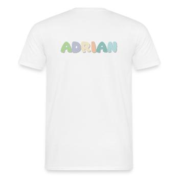 Name - Adrian - Men's T-Shirt - white - Back - AI Model Male 178 dark (178cm)