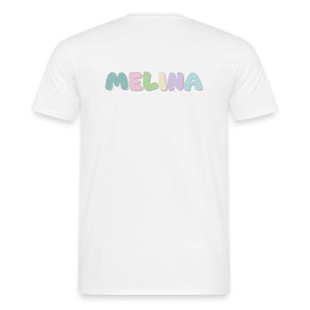 Nom -Melina - T-shirt homme - blanc - Dos - AI Model Male 178 dark (178cm)