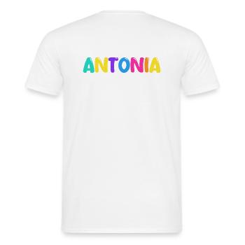 Name - Antonia - Men's T-Shirt - white - Back - AI Model Male 178 dark (178cm)
