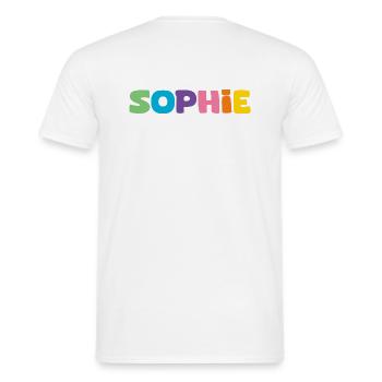 Name - Sophie - Men's T-Shirt - white - Back - AI Model Male 178 dark (178cm)