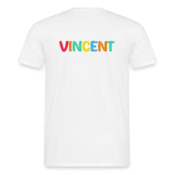 Nom - Vincent - T-shirt homme - blanc - Dos - AI Model Male 178 dark (178cm)