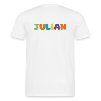 Name - Julian - Men's T-Shirt - white - Back - AI Model Male 178 dark (178cm)