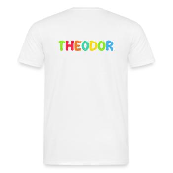 Name - Theodor - Men's T-Shirt - white - Back - AI Model Male 178 dark (178cm)