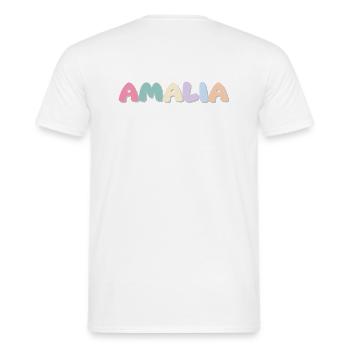 Name - Amalia - Men's T-Shirt - white - Back - AI Model Male 178 dark (178cm)