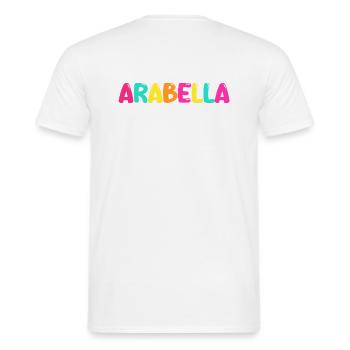 Name - Arabella - Men's T-Shirt - white - Back - AI Model Male 178 dark (178cm)