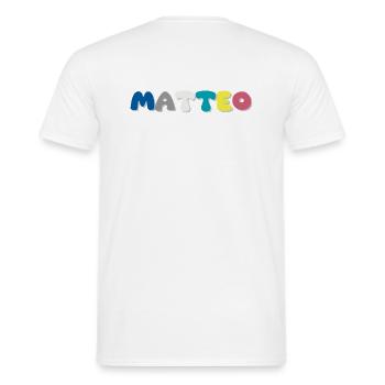 Name - Matteo - Men's T-Shirt - white - Back - AI Model Male 178 dark (178cm)
