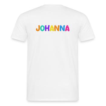 Name - Johanna - Men's T-Shirt - white - Back - AI Model Male 178 dark (178cm)