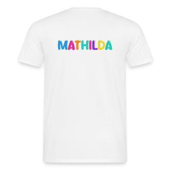 Name - Mathilda - Männer T-Shirt - Weiß - Hinten - AI Model Male 178 dark (178cm)