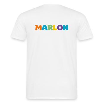 Name - Marlon - Men's T-Shirt - white - Back - AI Model Male 178 dark (178cm)