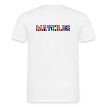 Name - Mathilda - Männer T-Shirt - Weiß - Hinten - AI Model Male 178 dark (178cm)