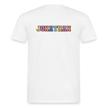 Name - Jonathan - Men's T-Shirt - white - Back - AI Model Male 178 dark (178cm)