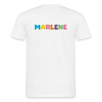 Name - Marlene - Men's T-Shirt - white - Back - AI Model Male 178 dark (178cm)