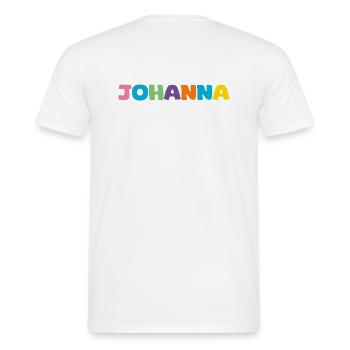 Name - Johanna - Men's T-Shirt - white - Back - AI Model Male 178 dark (178cm)