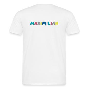 Name - Maximilian - Men's T-Shirt - white - Back - AI Model Male 178 dark (178cm)