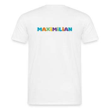 Name - Maximilian - Men's T-Shirt - white - Back - AI Model Male 178 dark (178cm)