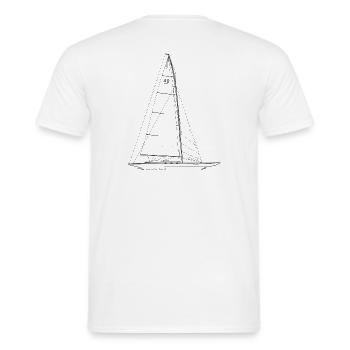 Grafik eines 40er Schärenkreuzer auf Shirts & Tass - Männer T-Shirt - Weiß - Hinten - AI Model Male 178 dark (178cm)