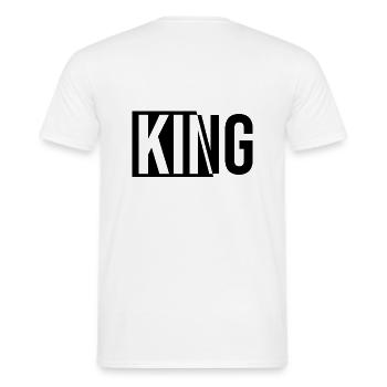 King King Queen Couple Outfit - Men's T-Shirt - white - Back - AI Model Male 178 dark (178cm)