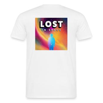LOST IN SAPCE - Men's T-Shirt - white - Back - AI Model Male 178 dark (178cm)