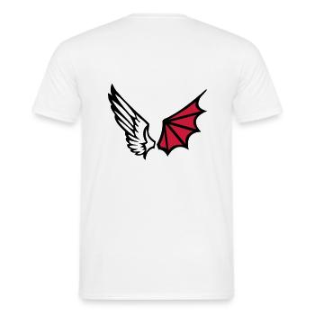 angel wings - Men's T-Shirt - white - Back - AI Model Male 178 dark (178cm)