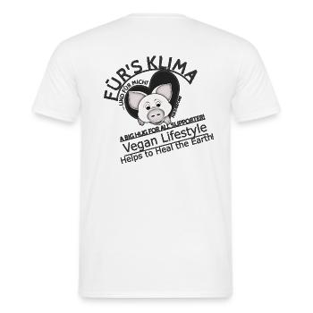 Schweinchen Vegan Klima retten SabineVegan - Männer T-Shirt - Weiß - Hinten - AI Model Male 178 dark (178cm)