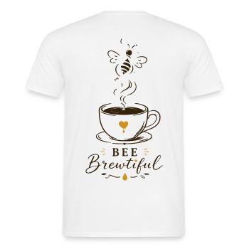 BEE Brewtiful Coffee Mug Design - Men's T-Shirt - white - Back - AI Model Male 178 dark (178cm)