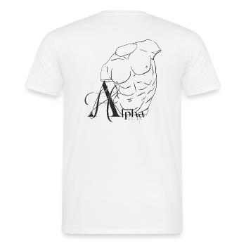 ALPHA 2 - T-shirt homme - blanc - Dos - AI Model Male 178 dark (178cm)