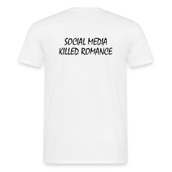 social media killed romance - Männer T-Shirt - Weiß - Hinten - AI Model Male 178 dark (178cm)