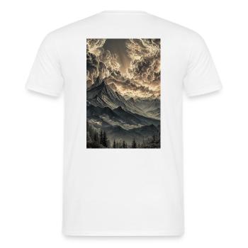 Dramatische Berglandschaft im Dämmerlicht - Männer T-Shirt - Weiß - Hinten - AI Model Male 178 dark (178cm)