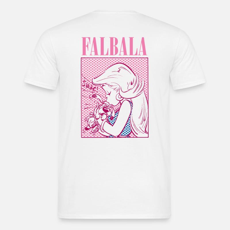Asterix i Obelix Falbala całują Idefixa - T-shirt męski - biały