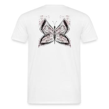 Butterfly - Männer T-Shirt - Weiß - Hinten - AI Model Male 178 dark (178cm)