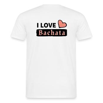 J’aime la bachata - T-shirt homme - blanc - Dos - AI Model Male 178 dark (178cm)