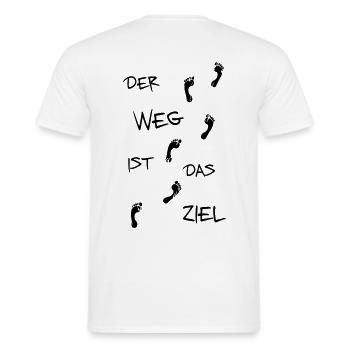 Der Weg ist das Ziel - Männer T-Shirt - Weiß - Hinten - AI Model Male 178 dark (178cm)