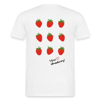 Erdbeeren - Männer T-Shirt - Weiß - Hinten - AI Model Male 178 dark (178cm)