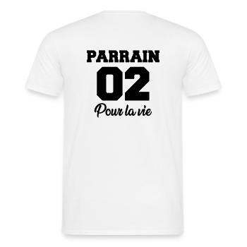 parrain 02 pour la vie - Männer T-Shirt - Weiß - Hinten - AI Model Male 178 dark (178cm)
