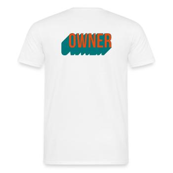 Owner two-tone - Men's T-Shirt - white - Back - AI Model Male 178 dark (178cm)