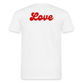 Love inside - Männer T-Shirt - Weiß - Hinten - AI Model Male 178 dark (178cm)