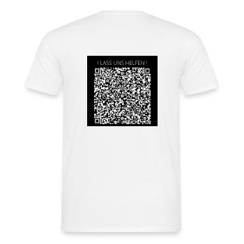 LASS UNS HELFEN - Männer T-Shirt - Weiß - Hinten - AI Model Male 178 dark (178cm)