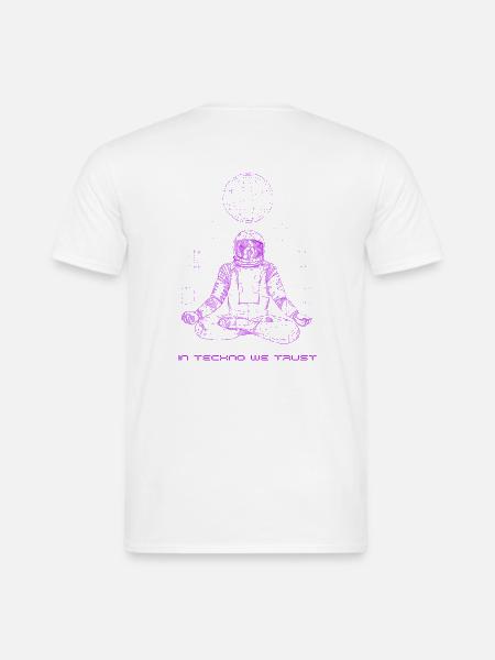 In Techno We Trust Astronaut Techno - Männer T-Shirt - Weiß