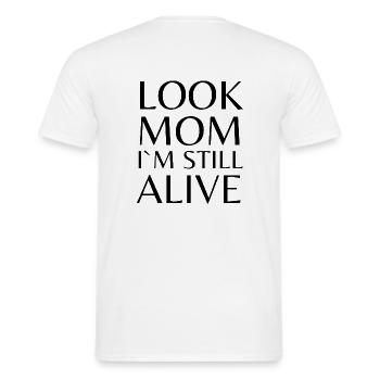 Still alive black print - Männer T-Shirt - Weiß - Hinten - AI Model Male 178 dark (178cm)