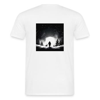 Design du Père Noël en noir et blanc - T-shirt homme - blanc - Dos - AI Model Male 178 dark (178cm)